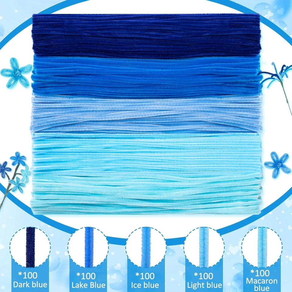 500 Pieces Pipe Cleaners Chenille Stems for Flowers Craft Supplies Bulk Fluffy F - Image 3 of 4