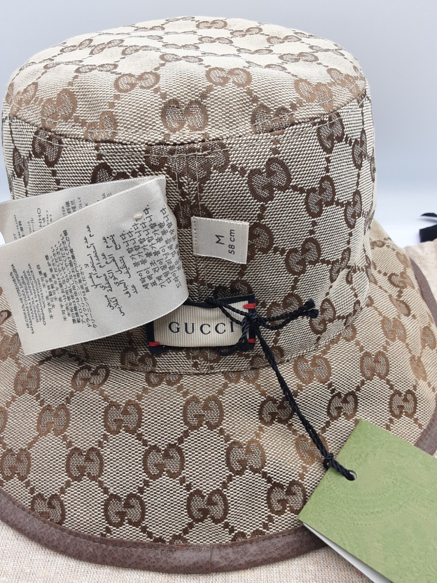 Gucci Brown GG Logo reversible bucket hat Size Medium Brand