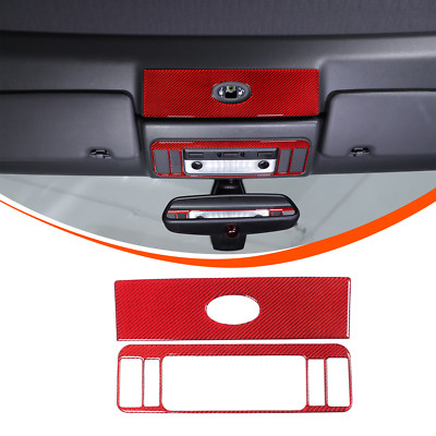 Red Carbon Fiber Overhead Console Trim Sticker Passend für BMW 6er E63 E64 04-09
