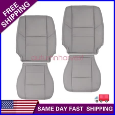 For 2000-2004 Toyota Tundra Sequoia Driver Passenger Leather Seat Covers Gray