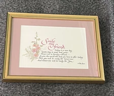 MI SUN DONAHUE Framed Inspirational Writings SMILE MY FRIEND in 9x11 frame