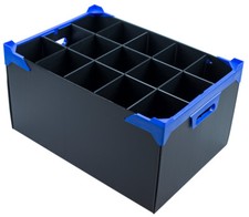 Stackable Wine Glass Storage Box - With 15 Sections - Cell Size H300xD95mm