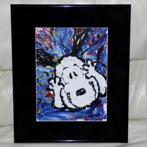 PEANUTS BY TOM EVERHART SNOOPY CHOCOLATE ESPRESSO BEANS FRAMED PRINT SCHULZ - Picture 1 of 1