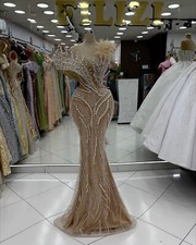 2025 Customized Heavy Crystals Beaded Evening Dresses Mermaid Long Prom Dress