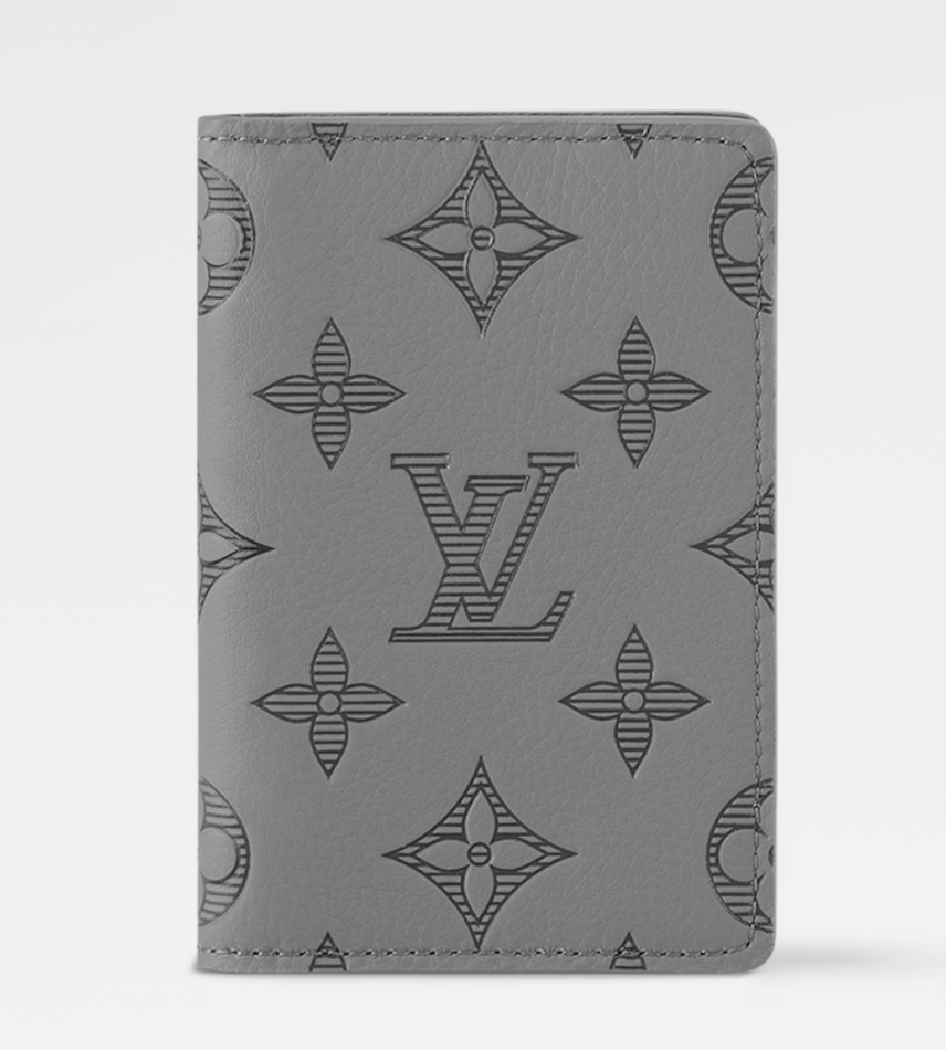 Louis Vuitton Monogram Shadow Grey Leather Logo Pocket