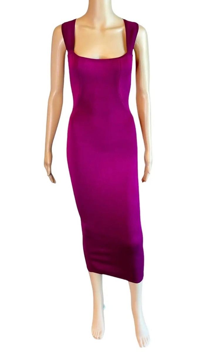 Azzedine Alaia F/W 1992 Runway Vintage Fitted Open Back Midi