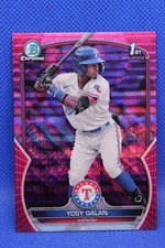 2023 Bowman Chrome Yosy Galan Fuchsia Pink Vapor Wave Refractor /199 Rangers SP