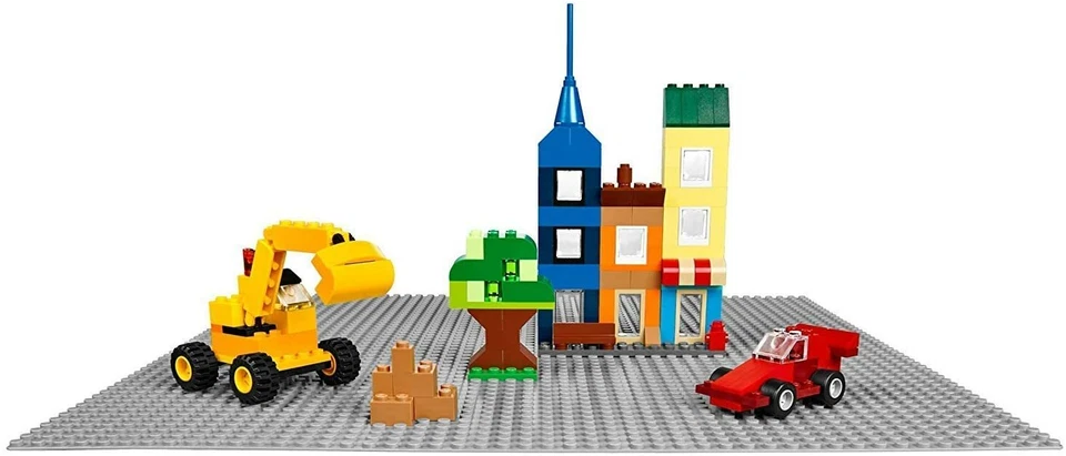 Placas base de construcción 4 piezas grises 10"x10" ladrillos clásicos compatibles con todas las principales marcas Foto 4 de 4