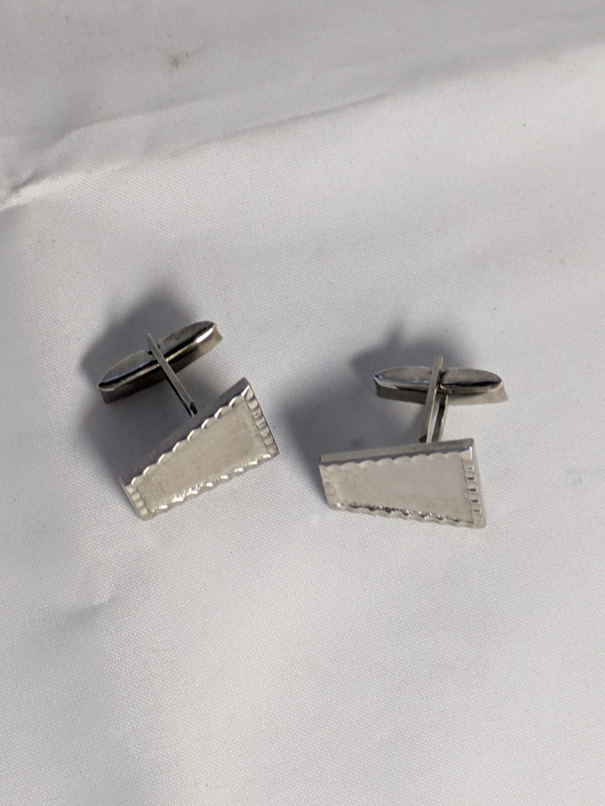 Rectangular Vintage Cuff Links-Textured Pattern-S… - image 2