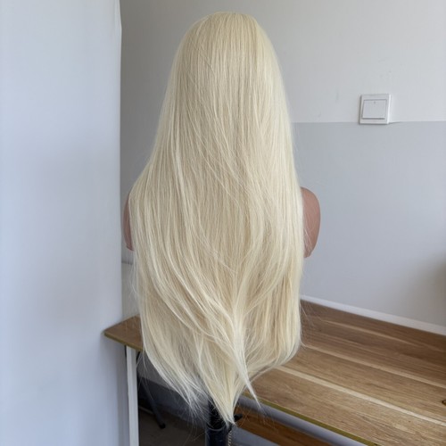 Long Straight Blonde HD Lace Front Wig Synthetic Hair Heat Resistant - Picture 6 of 9