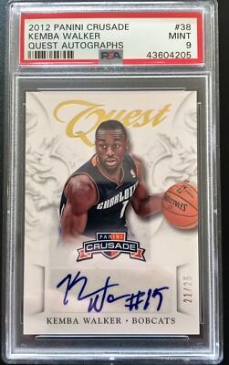 2012 Kemba Walker RC Rookie AUTO 21/25 Panini Crusade Quest Gold 