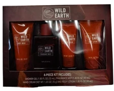 • Wild Earth Men's Gift Set Shower Gel, Fragrance Mist, Hand Cream & Body Lotion