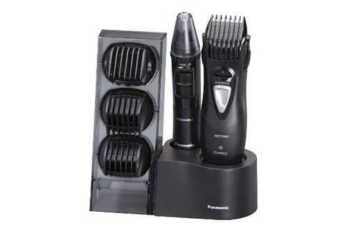 REGOLABARBA Panasonic ER-GY10 per barba, capelli e corpo, 4 pettini Wet&Dry Nero