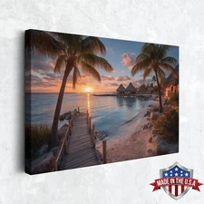 Last Light on the Lagoon Wall Art, Canvas Print for Home Decor, Art Print Poster