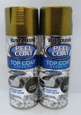 2 Cans Rust-Oleum 297339 Peel Peelable spray Coating, Metallic Gold Flake, 10oz
