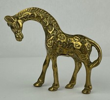 Brass Giraffe Figurine Zoo Safari Andrea By Sadak Taiwan Vintage 3.75" Tall