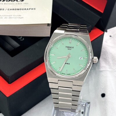 Tissot PRX T137.410.11.091.01 Mint Green Dial Stainless Steel 40mm Men's Watch