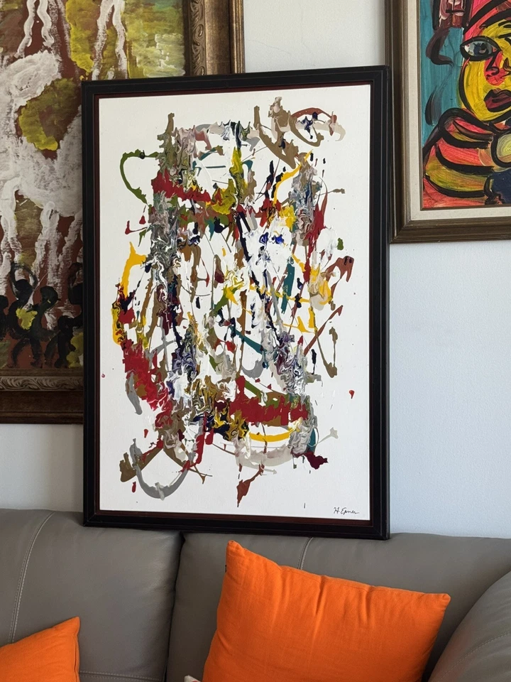 HILDA EPNER - LOOSE FOOT AND DANCING FREE - Jackson Pollock Style - 27x40” - Image 2 of 4