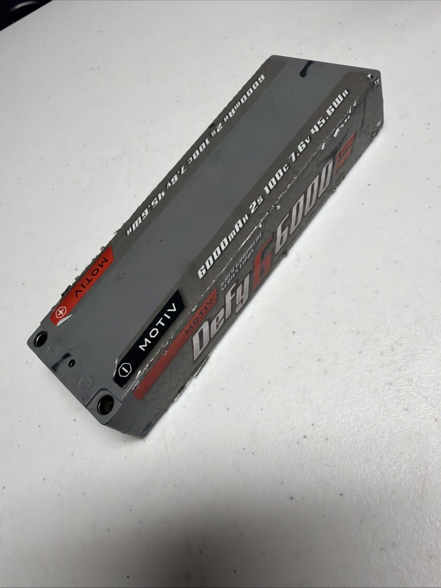 Used Motiv Defy Grey Graphene 6000mah 2s 7.6v Low Pro Lipo Battery MOV2018 