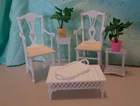 Vintage 1998 Barbie Deluxe Victorian Dream House White Wicker Furniture 8 Piece