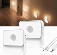 Nachtlicht LED Aufladbar Dimmbar Warmweiß Mit Bewegungsmelder 2 StüCk