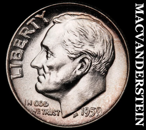 1959 Roosevelt Dime- Silver- Choice Gem Brilliant Uncirculated Luster #J3544