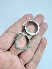Vintage Silver Tone Hoop Earring