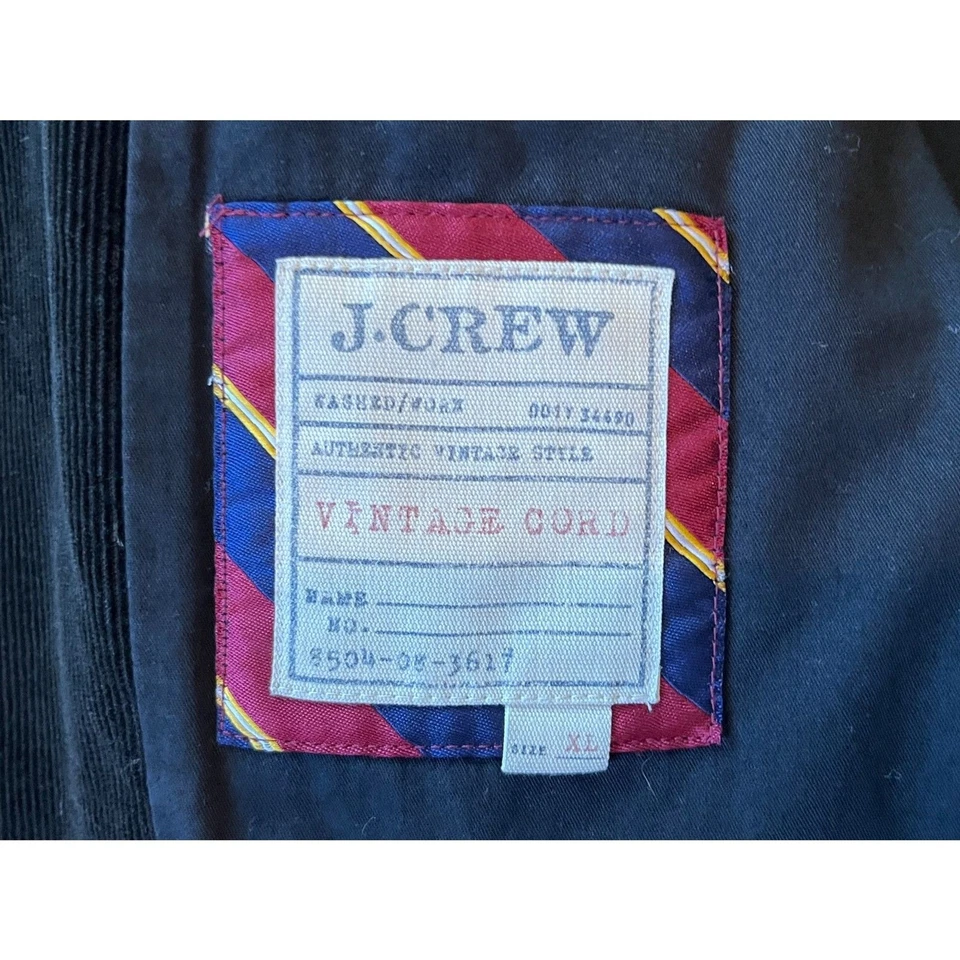 J. Abrigo Blazer Chaqueta Deportivo CREW Negro Pana Triple Botón Para Hombre Talla XL Foto 4 de 4