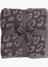 Barefoot Dreams CozyChic Leopard Print Throw 54 X 72 Graphite Carbon Grey  NWT