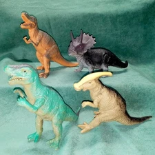 4 Dolgen Dinosaurs Parasaurolophus Tyrannosarus Allosaurus Styrcosarus