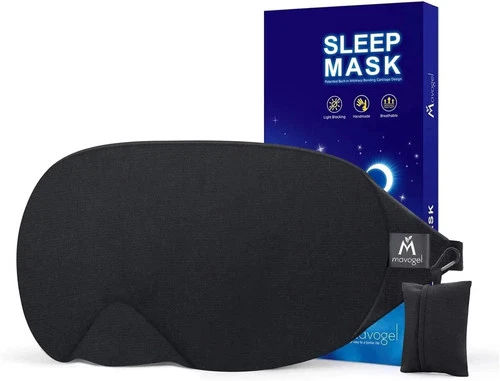 Mavogel Cotton Sleep Mask - Updated Design Light Blocking Eye Black
