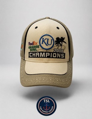 Nike KU Jayhawks 2008 Orange Bowl Champions Hat NCAA Adjustable