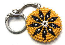 Hand Beaded Flower Keychain