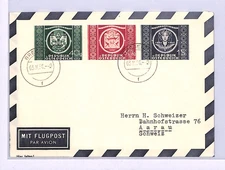 AUSTRIA Cover 1949 *UPU* COMPOUND DIE Postal Stationery 1950 Air Mail Env WF63