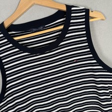 Tommy Hilfiger Tank Dress Y2K Sailor Nautical Blue White Striped Sz XL