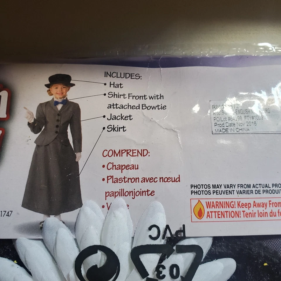 English Nanny Halloween Costume Childs Large 12-14 NEW And Unused Fast Shipping  - Image 2 of 4