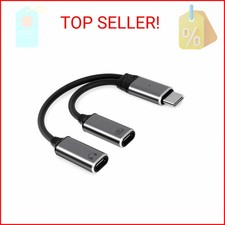 JBJBBG USB C Splitter 2 in 1 USB C Headphone and Charger Adapter Audio Dongle Ca