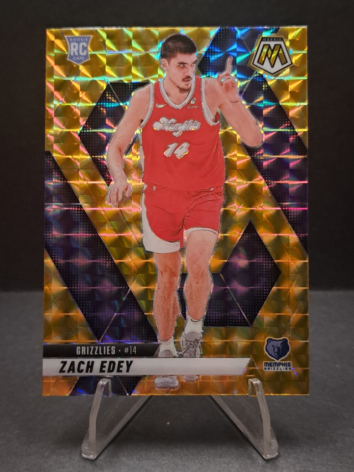 2024-25 Panini Mosaic - Rookies Zach Edey #248 Reactive Yellow Mosaic Prizm (RC)