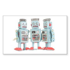 CafePress Vintage Robots Rectangle Sticker Sticker (rect.) (169431971)