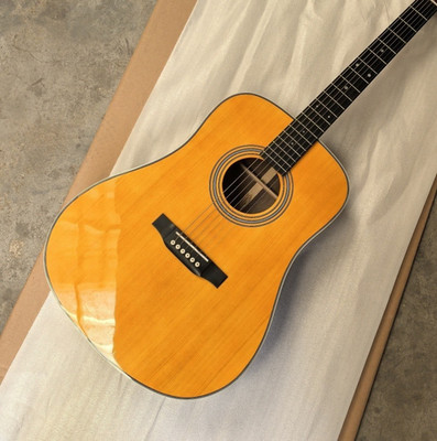 Yellow D-series Acoustic Guitar with 6 Strings and Spruce Top