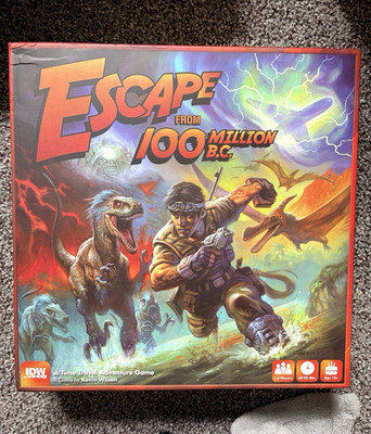IDW Games Escape from 100 Million B.C. Time Travel Board Game, 1+ Players, 14+