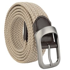 Men Plus Size Elastic Stretch Belt Khaki Woven Material Comfortable Durable