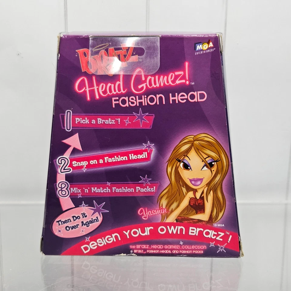 Винтажные розовые блестящие серьги с губами Bratz Head Gamez Yasmin Fashion Head 1-е издание V4 - Изображение 4 из 4
