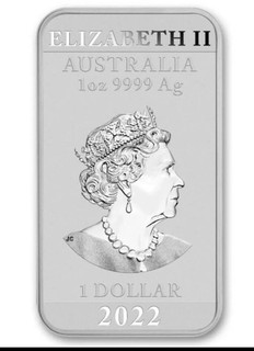 2022 Australia Perth Mint 1 oz .9999 Silver Dragon $1 Dollar Bar/Coin BU