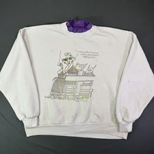 John Wagner Maxine Comic Crewneck Sweatshirt Sz XL White Made In USA