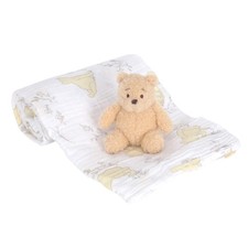 Disney Baby Winnie The Pooh Swaddle Blanket  Plush Toy Gift Set