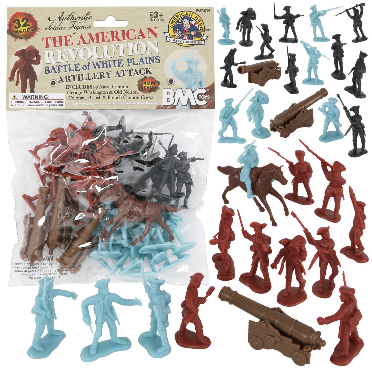 BMC Revolutionary War White Plains Artillery Crew Plastic Soldier