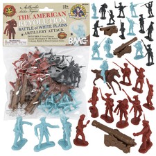 BMC Revolutionary War White Plains Artillery Crew Plastic Soldier Figure Cannon