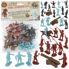 BMC Revolutionary War White Plains Artillery Crew Plastic Soldier Figure Cannon