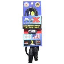ProX XC-DMX03 3' 3-Pin DMX XLR3-M to XLR3-F High Performance Cable